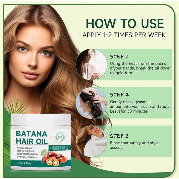 MWT Batana Oil, Batana Oil for Hair‎ Growth 2PCS Hair Growth Conditioning - Picture 3 of 6